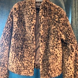 Adorable cozy faux fur jacket from Banana Republic